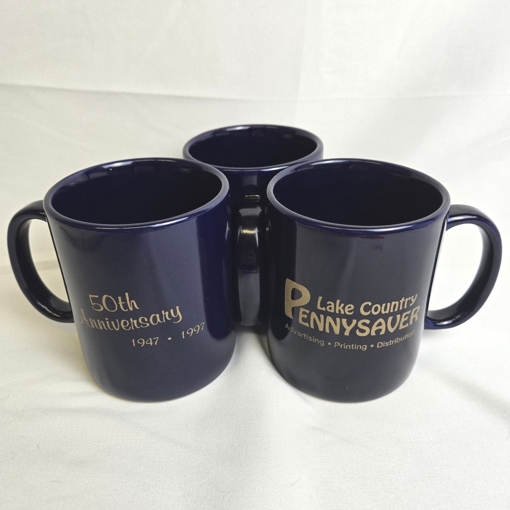 Lake‎ Country Pennysaver 50th Anniversary 1947-1997 Coffee Mugs Set of 3 Vintage
